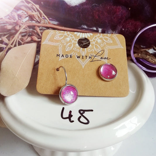 Ohrringe „Glitzer Pink Lila L45“