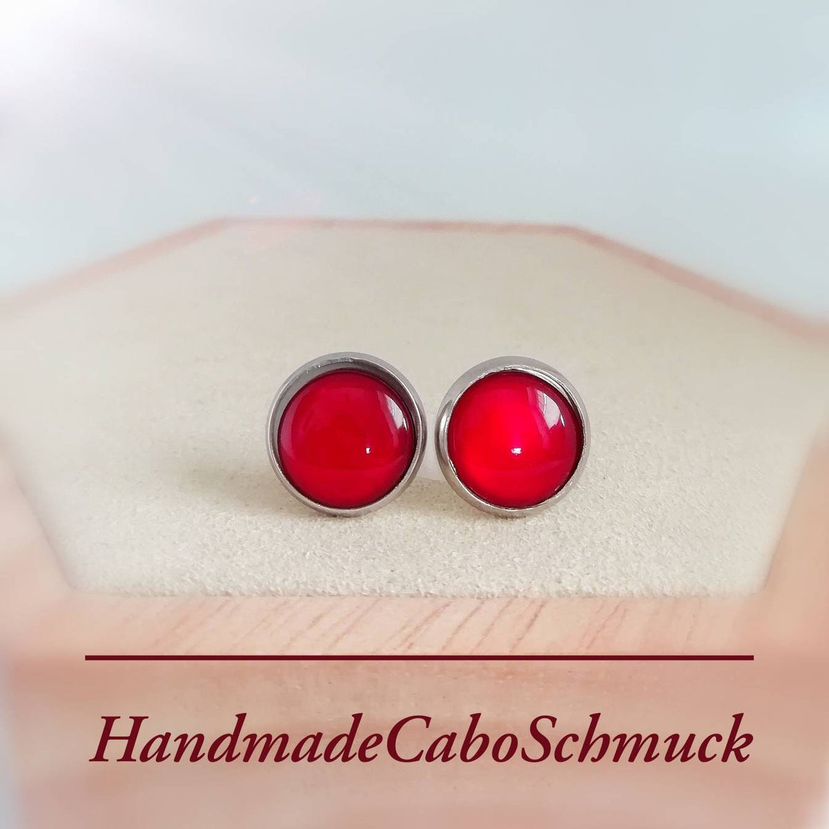 Ohrringe „Rot Allergikergeeignete“ – 10 mm