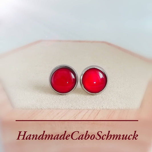 Ohrringe „Rot Allergikergeeignete“ – 10 mm