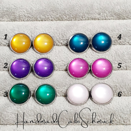Ohrringe „Gelb Lila Grün Blau“ – 12 mm