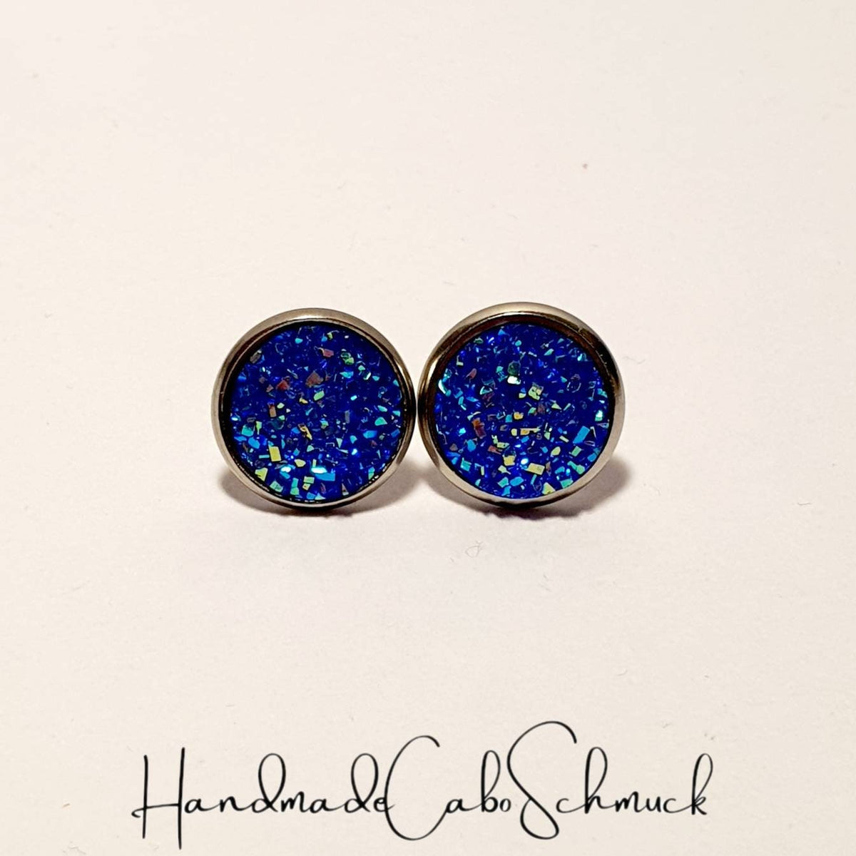Ohrringe „Druzy Blau“ – 12 mm