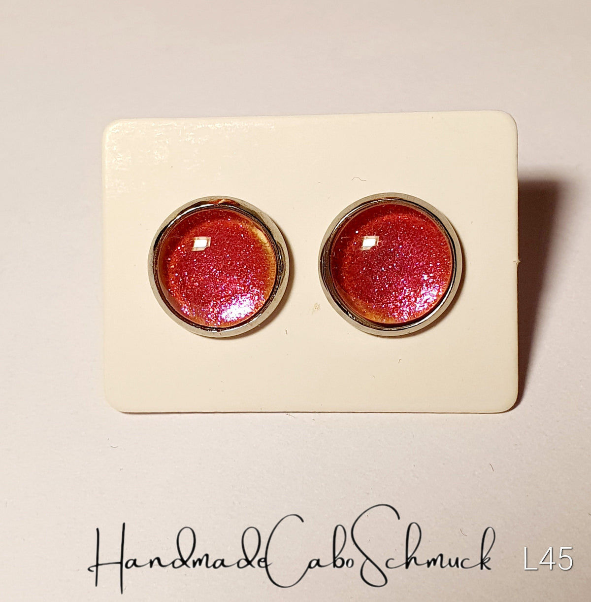 Ohrringe „Glitzer Pink Lila L45“