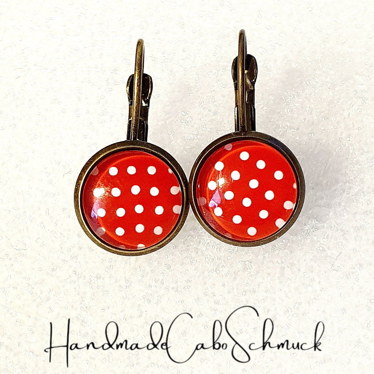 Ohrringe „Punkte Dots Rot Weiß“ – 12 mm