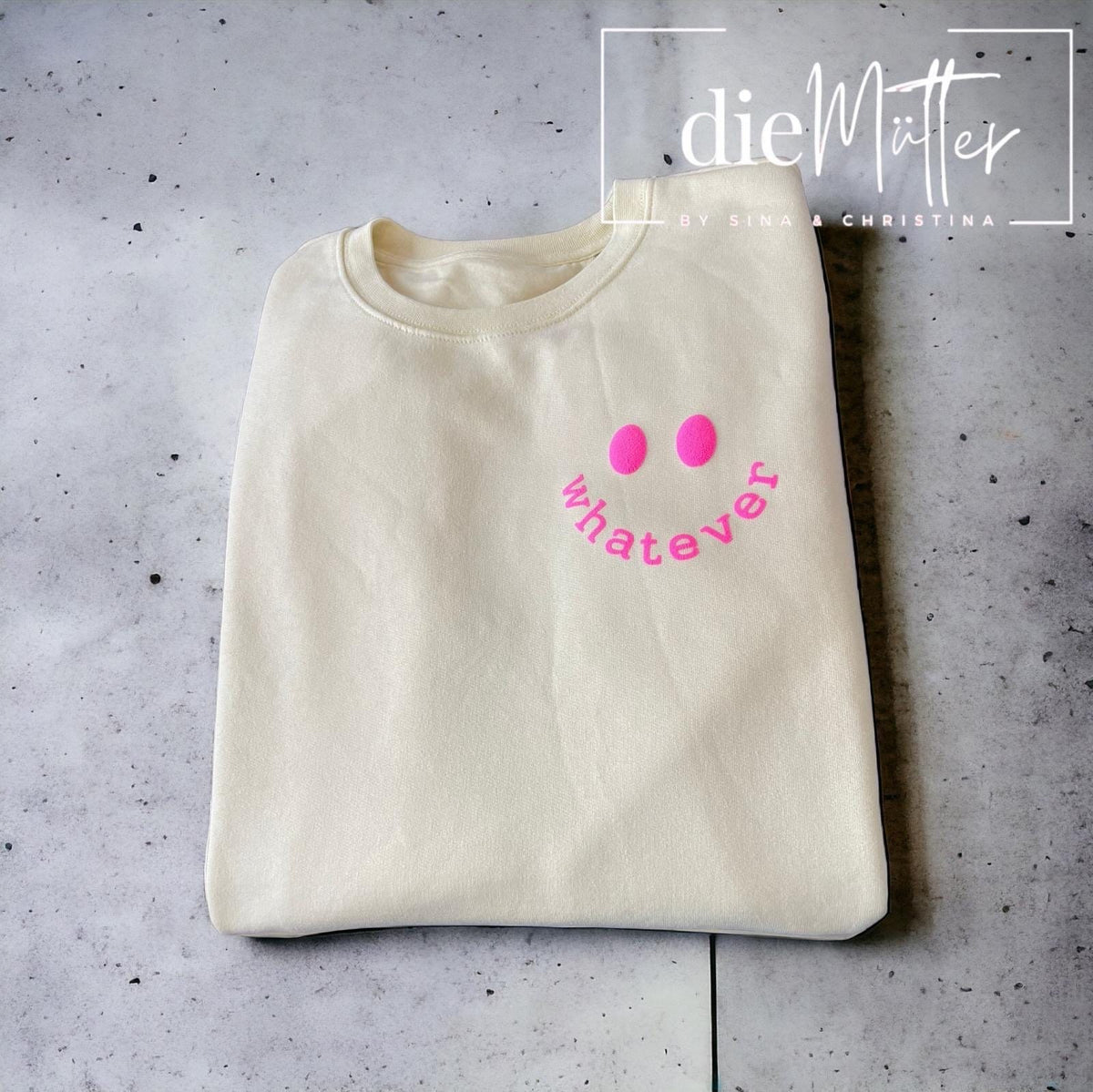 Statement-Sweatshirt „whatever“ Smiley