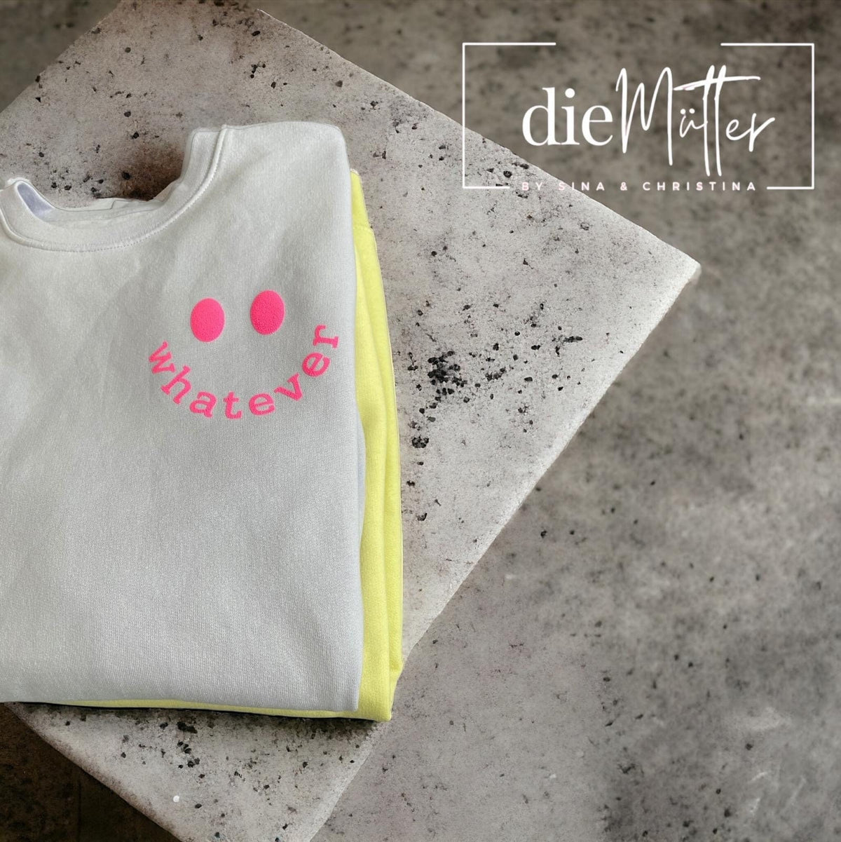 Statement-Sweatshirt „whatever“ Smiley