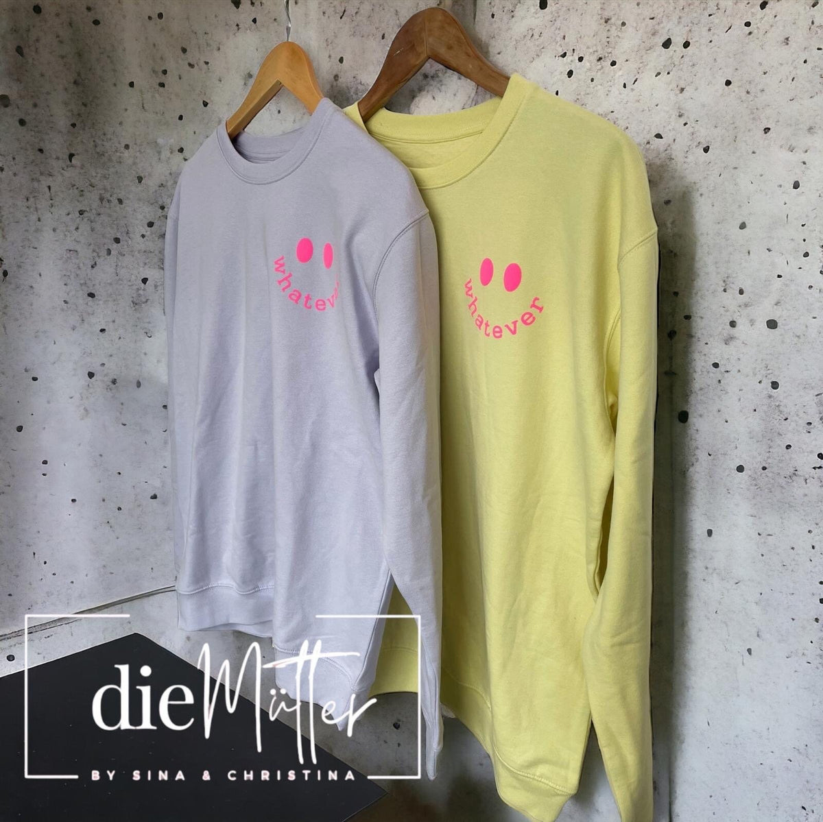 Statement-Sweatshirt „whatever“ Smiley