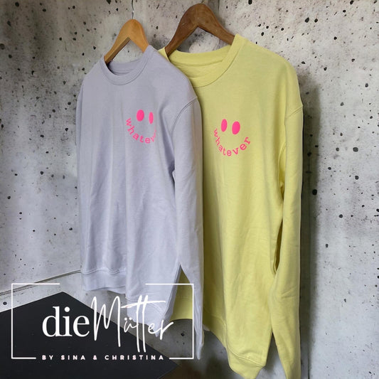 Statement-Sweatshirt „whatever“ Smiley