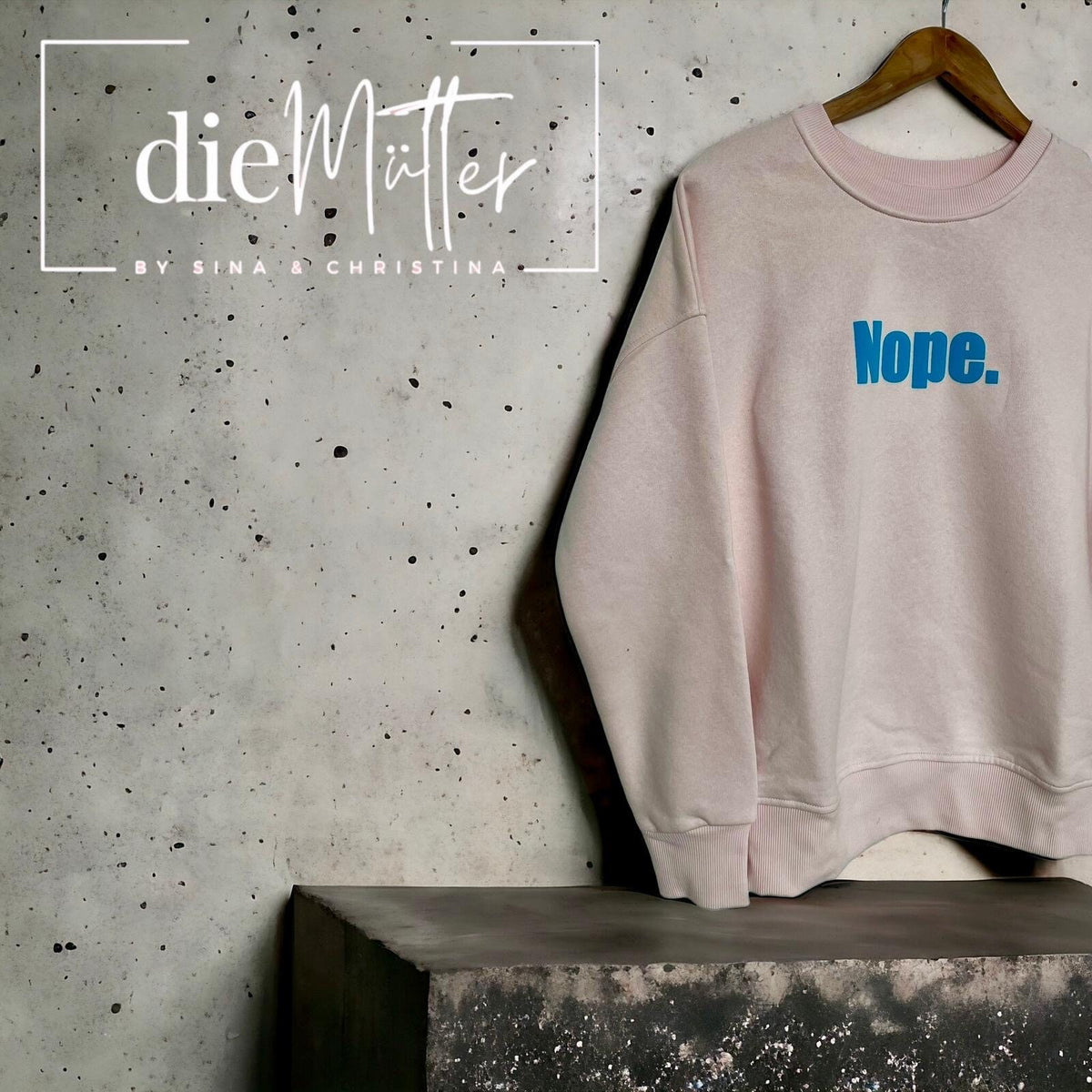 Statement-Sweatshirt „NOPE.“ – Zartrosa