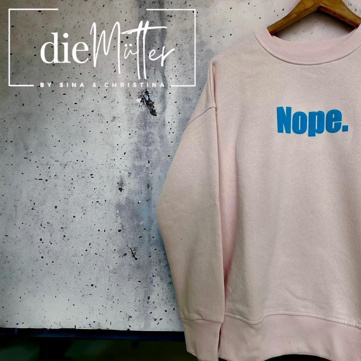 Statement-Sweatshirt „NOPE.“ – Zartrosa