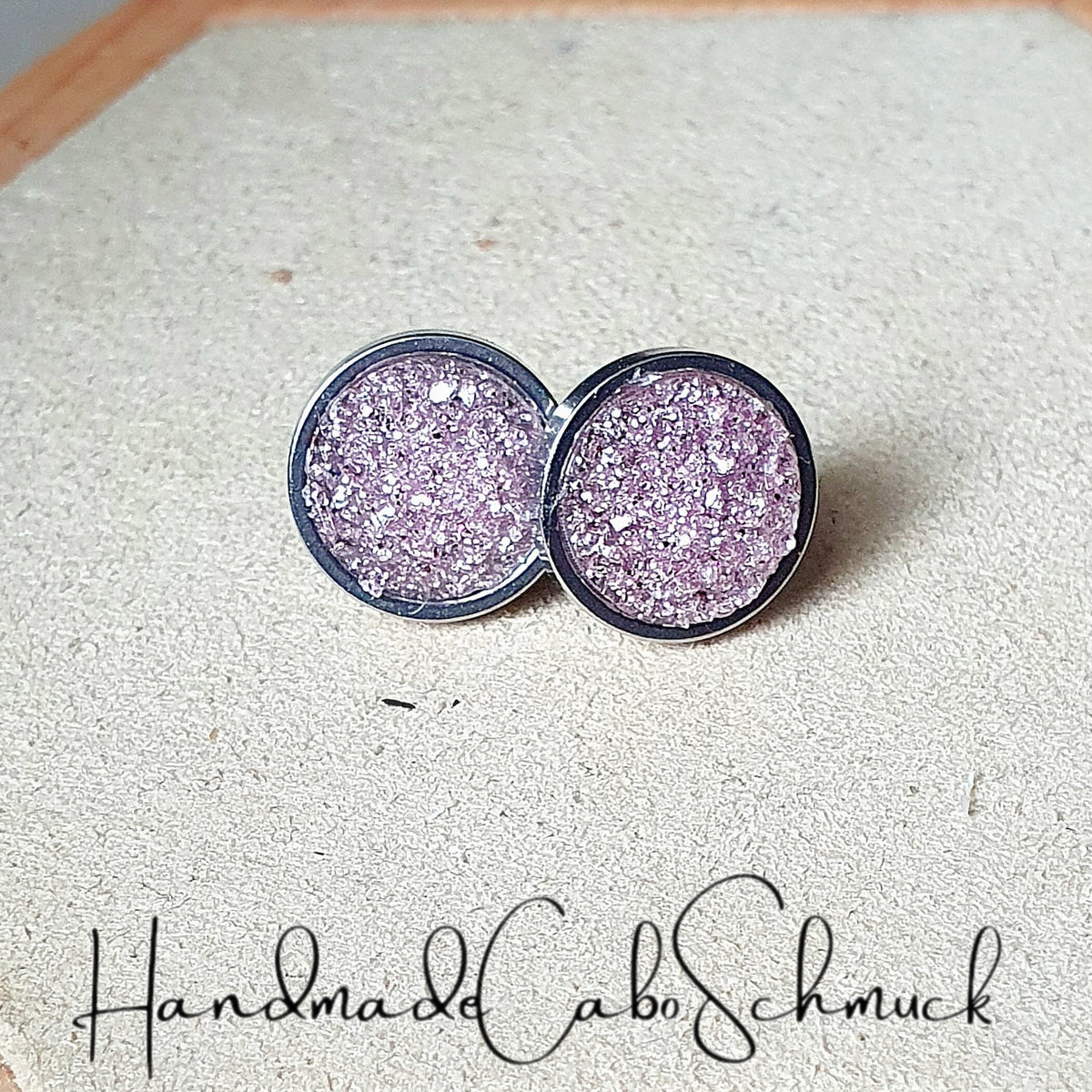 Ohrringe „Druzy Rosa“ – 10 mm