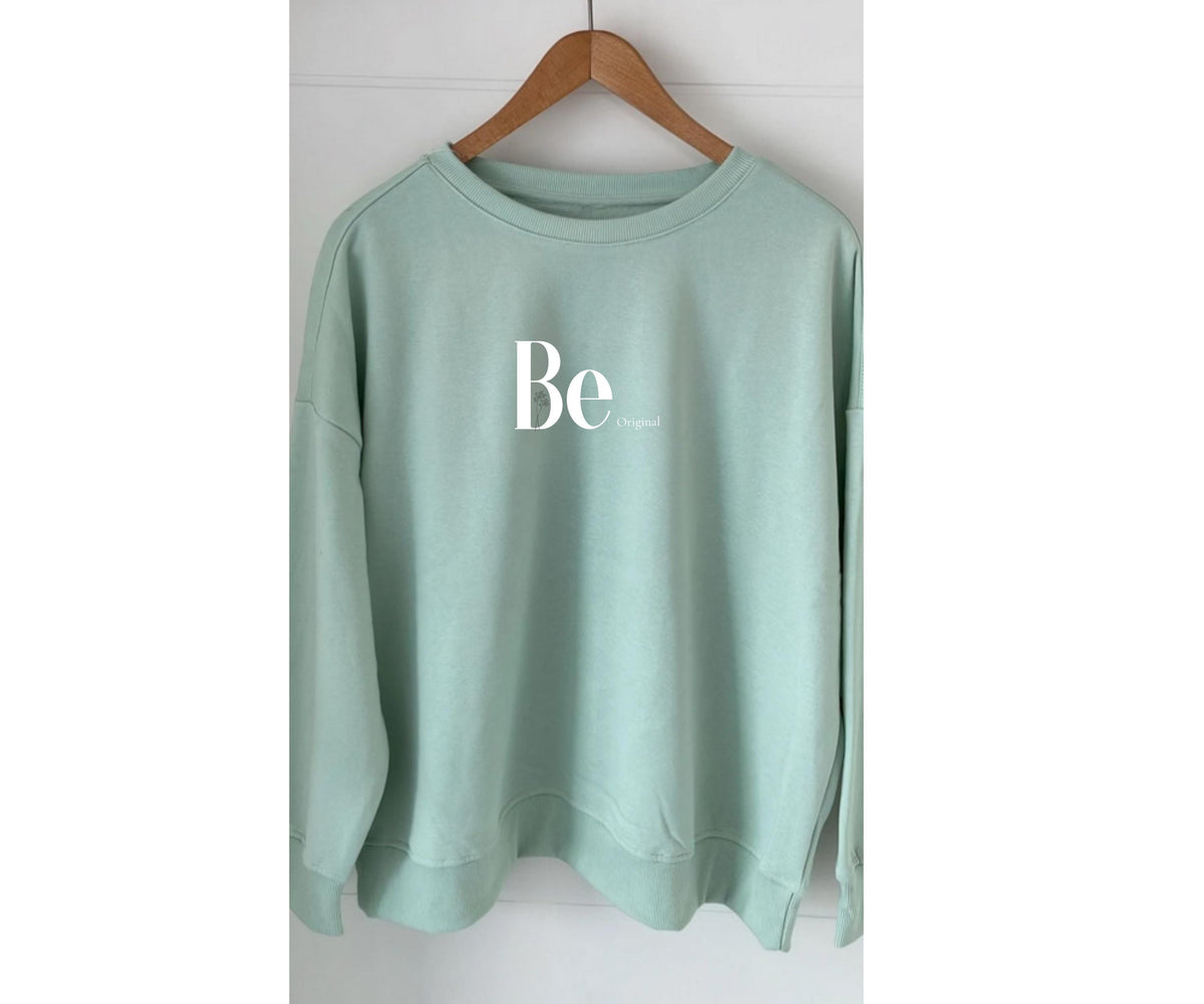 Statement-Sweatshirt „Be Original“ – Mint