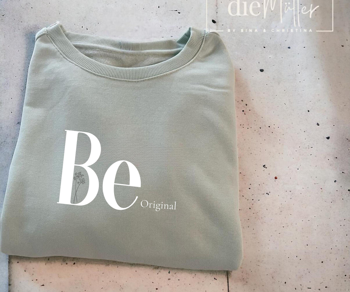 Statement-Sweatshirt „Be Original“ – Mint