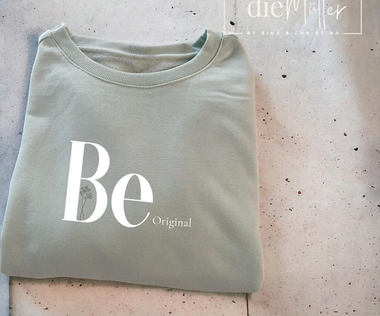Statement-Sweatshirt „Be Original“ – Mint