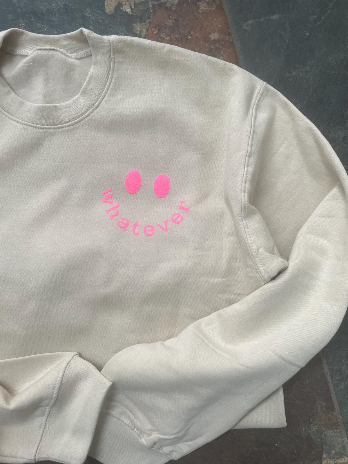 Statement-Sweatshirt „whatever“ Smiley