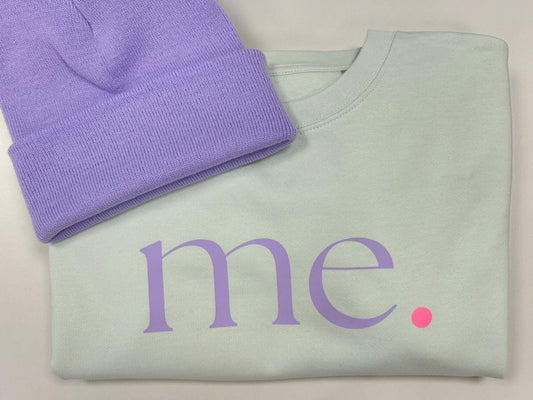 Statement-Sweatshirt „me.“ – Neonpink