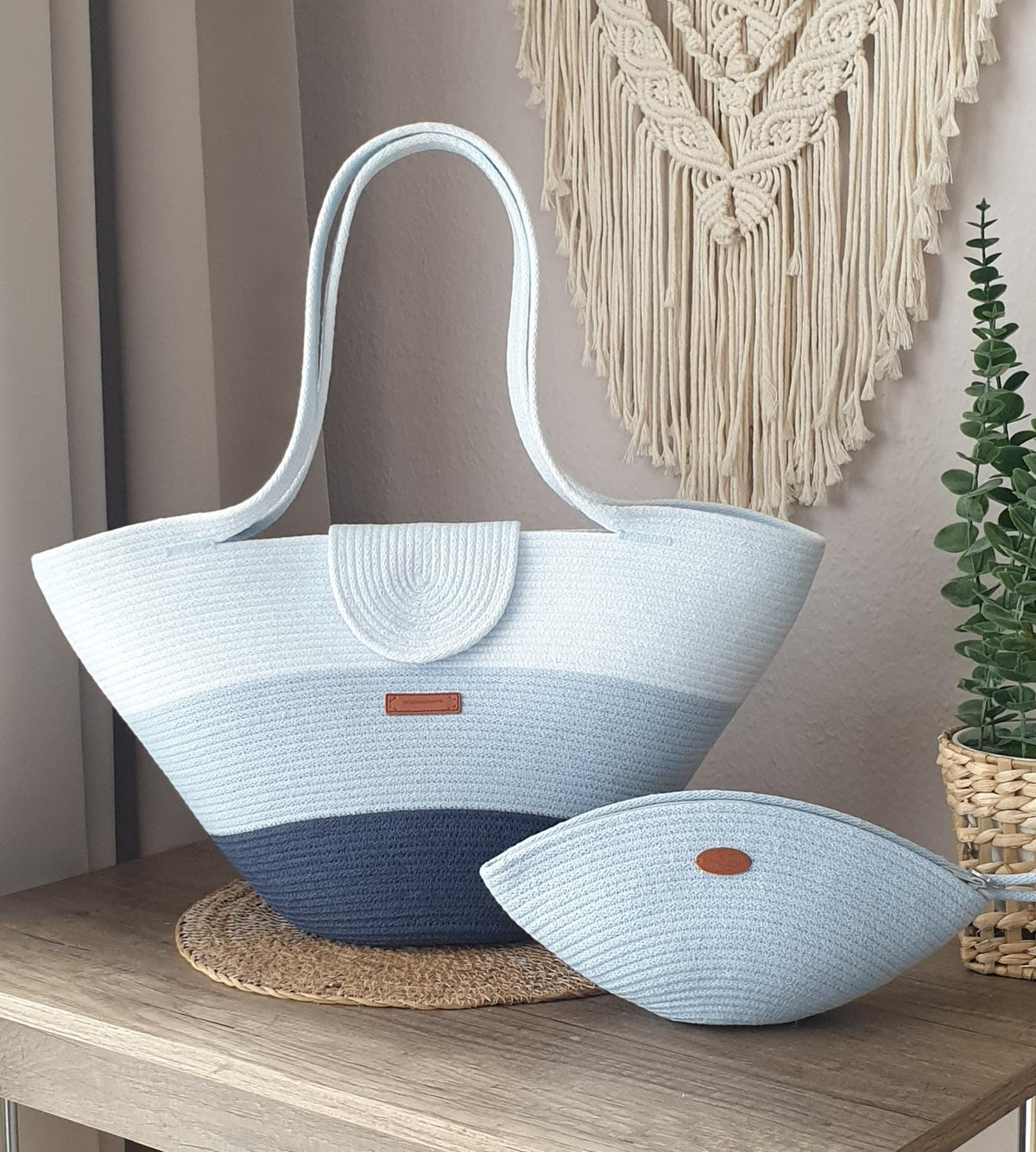 Strandtasche in Blau