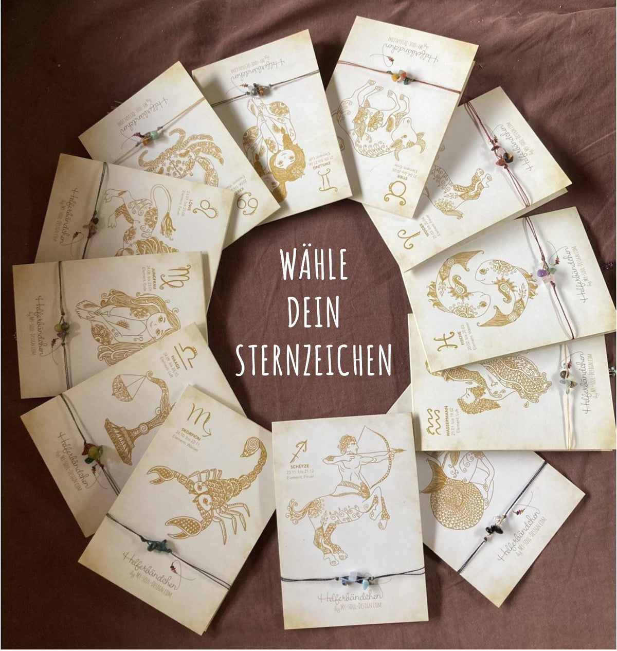 Helferbändchen® Sternzeichen-Armband mit Edelsteinen