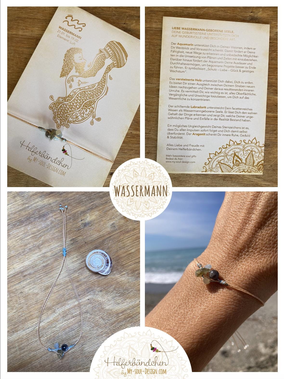 Helferbändchen® Sternzeichen-Armband mit Edelsteinen