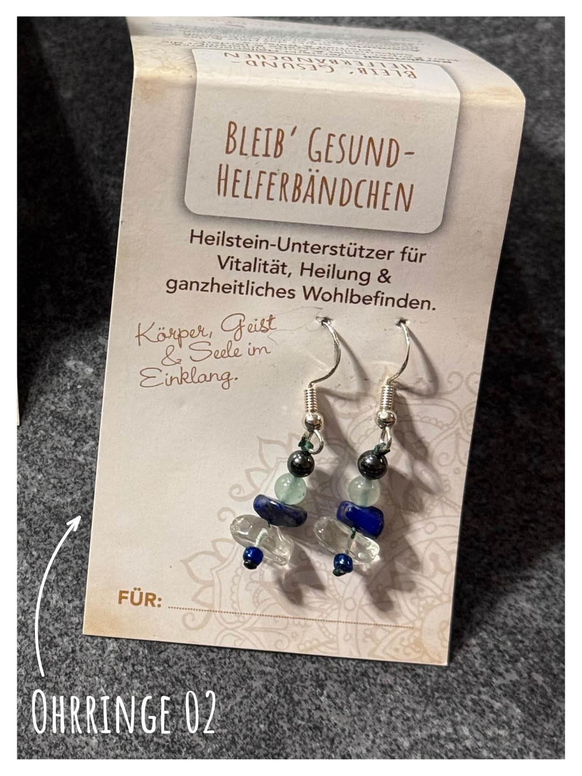 Helferbändchen® Genesungswünsche – Edelsteinschmuck mit Bergkristall, Aventurin, Hämatit und Lapislazuli