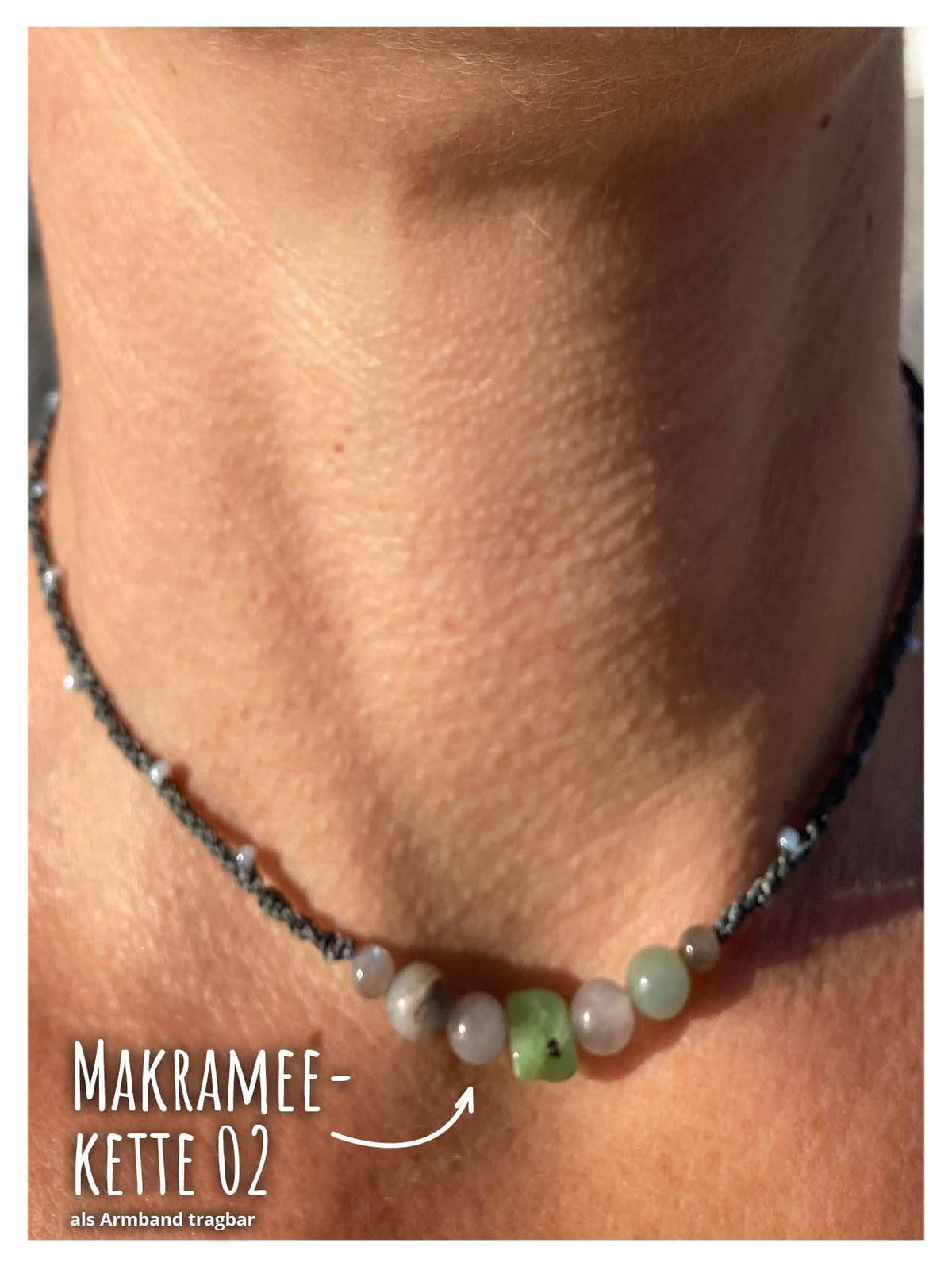 Helferbändchen® Trost – Edelsteinschmuck mit Amazonit, Labradorit, Chrysopras und Rauchquarz