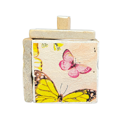 Geschenkbox Old Dutch Schmetterling rosa, 10 x 10 x 12 cm