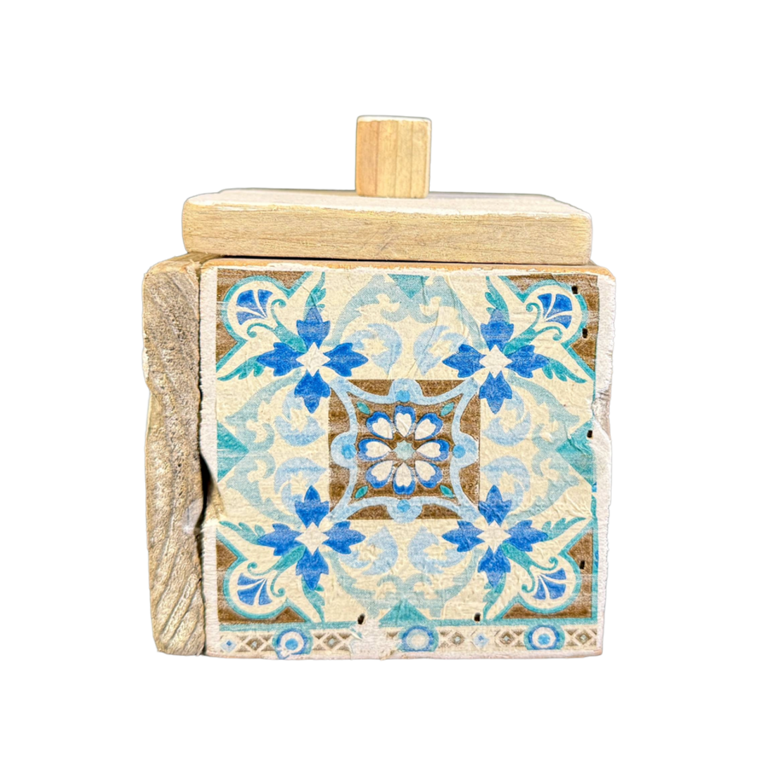 Geschenkbox Old Dutch Fliese indischgrün, 10 x 10 x 12 cm