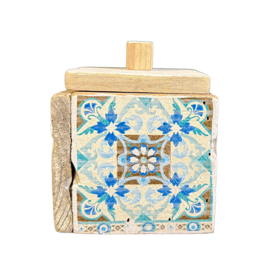 Geschenkbox Old Dutch Fliese indischgrün, 10 x 10 x 12 cm