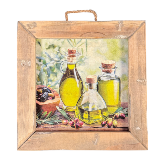 Holzfliese im Rahmen Old Dutch Olivenöl, 22 x 22 cm