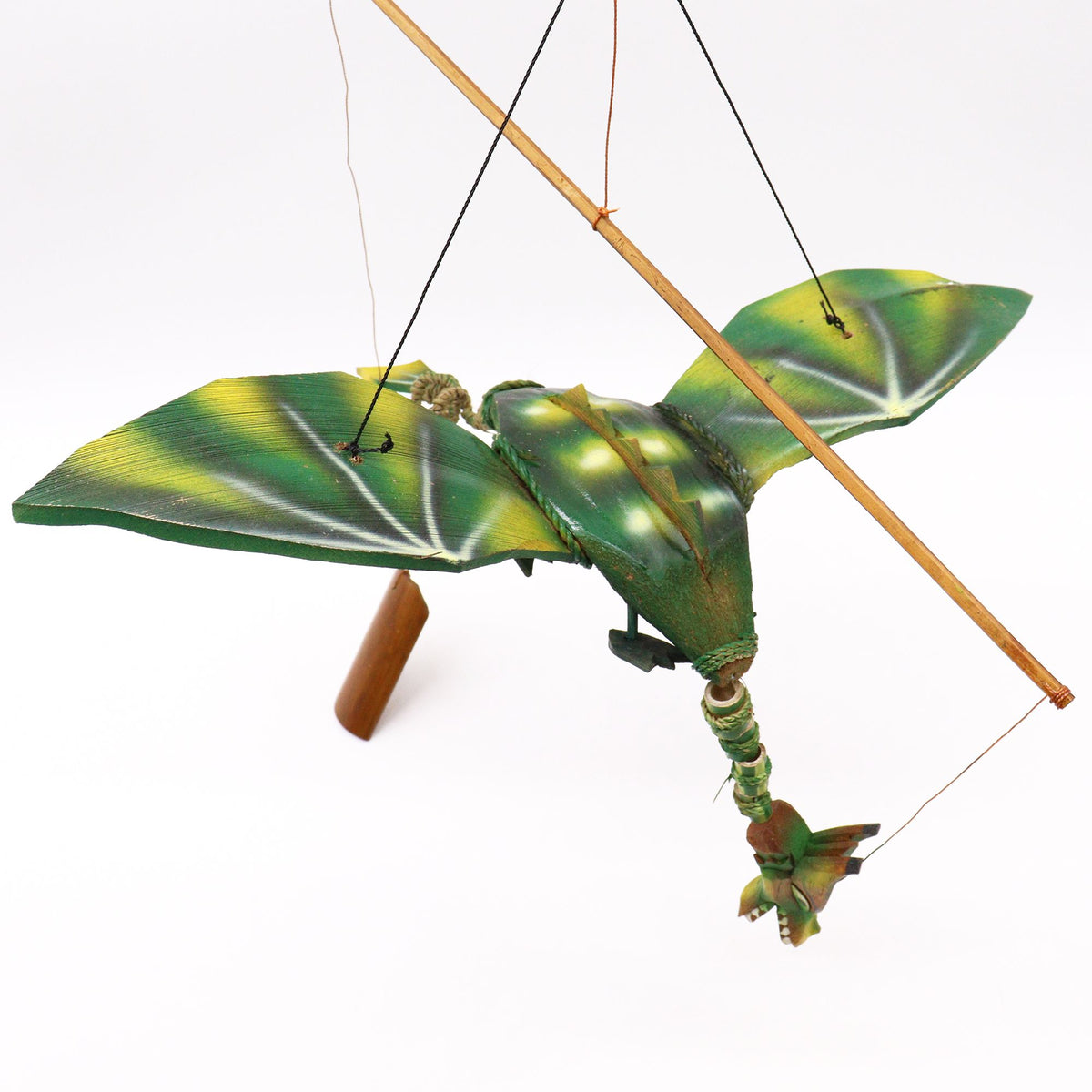 Drachen-Mobile aus Kokos – Grün – 37 cm