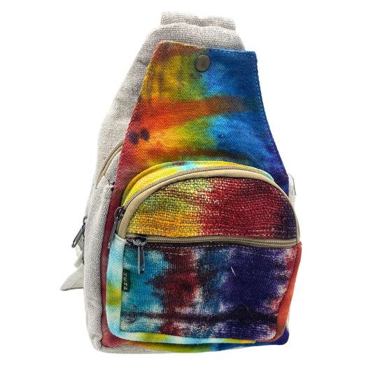 Sling-Umhängetasche – Hanf Batik