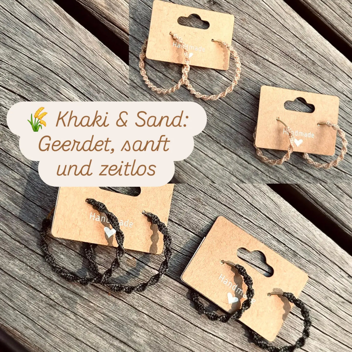 Creolen in Khaki & Sand – geerdet, sanft und zeitlos