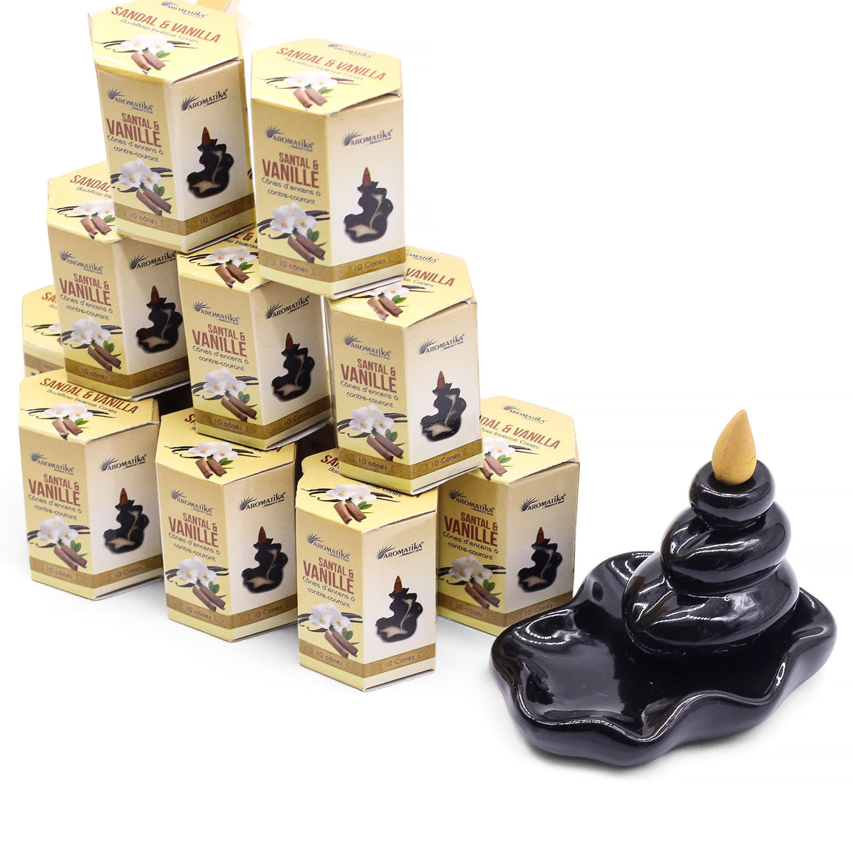 Rückflusskegel – Masala Sandelholz & Vanille – 10 Stück