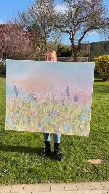 Blumenwiese in Pastell