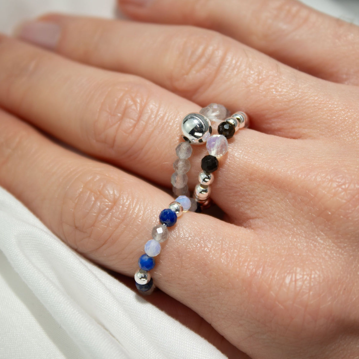 Ring-Set – Edelstein Nymph Spirit – Northern Lights