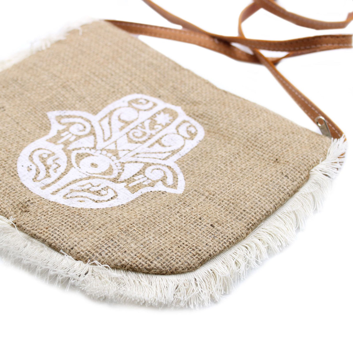 Fransentasche – Hamsa bedruckt