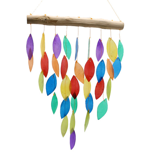 Windspiel Capiz – Regenbogenblätter