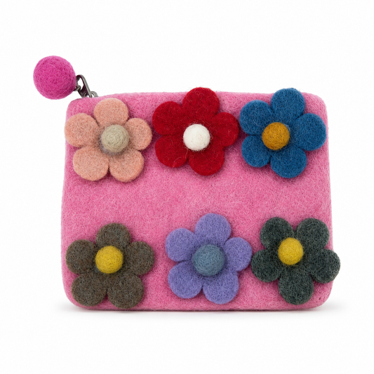 Filz-Täschchen – Sechs Blumen – 3er-Set