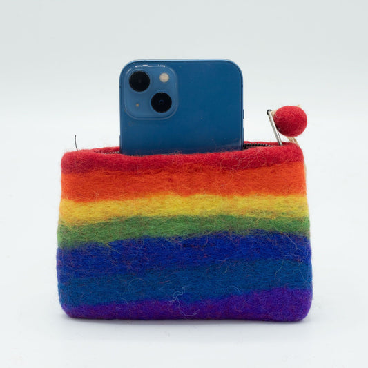 Filz-Reißverschlusstäschchen – Regenbogen – 3er-Set