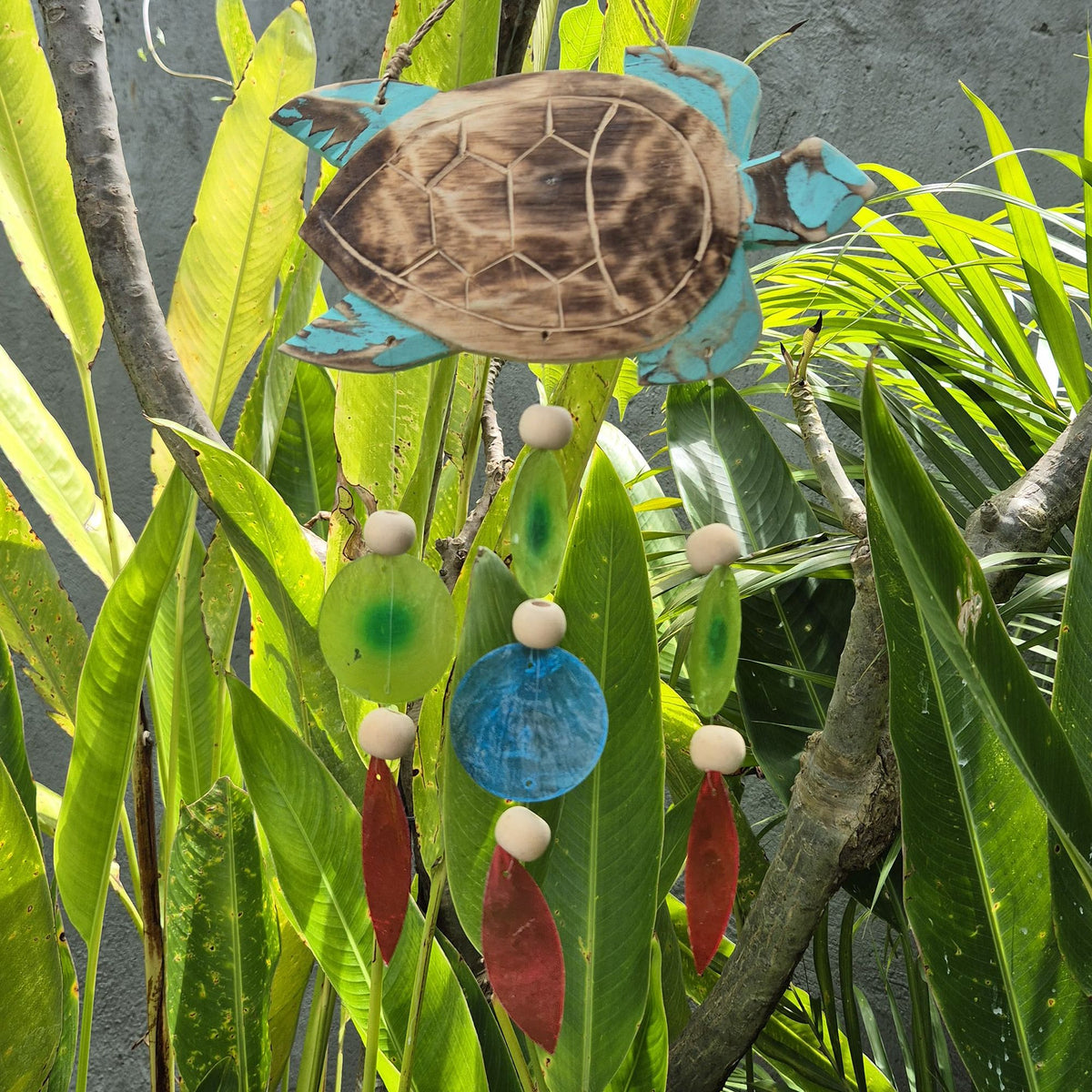 Windspiel Capiz – Schildkröte aqua