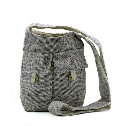 Tasche Naturtöne mit 2 Fächern – Lavendel – mittel