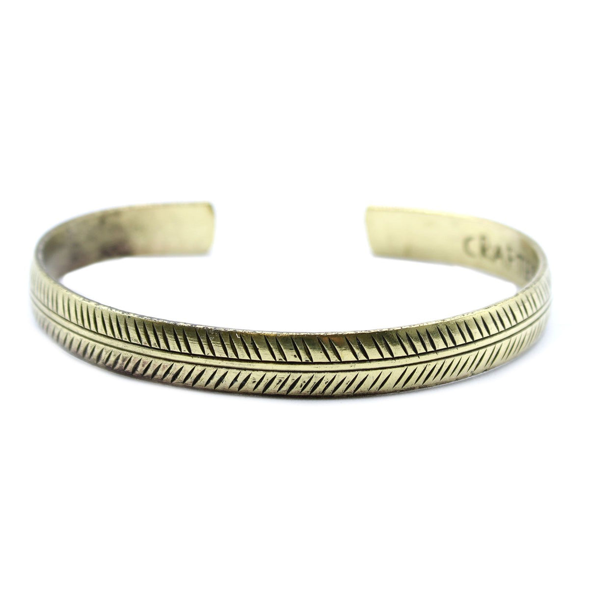 Armreif – tibetisch Messing Tribal-Blatt schmal