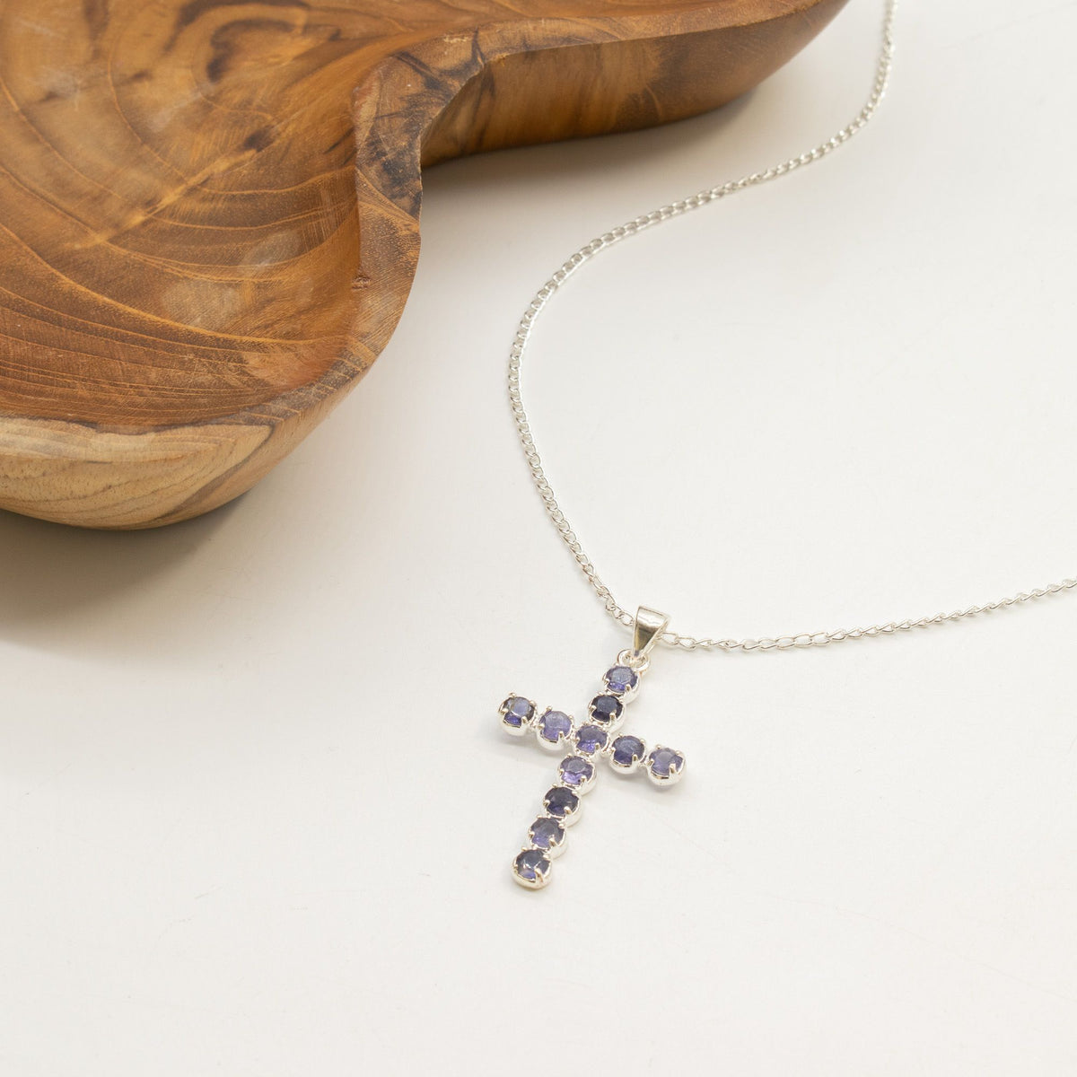 Anhänger – Devotional versilbert Kette – Ionit-Kreuz