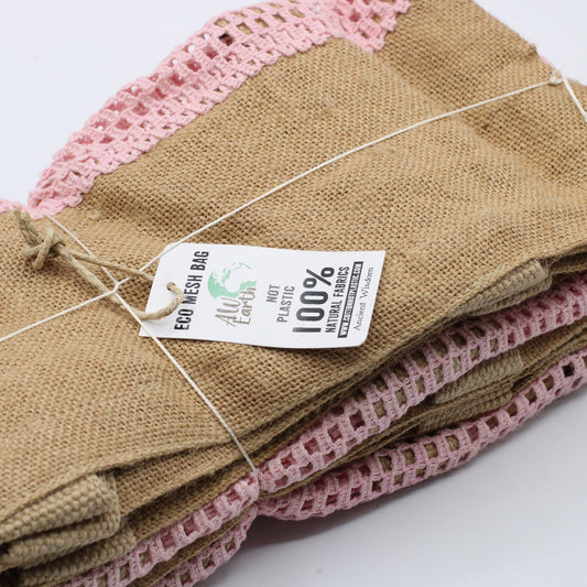 Netztasche – Jute & Baumwolle – rosa