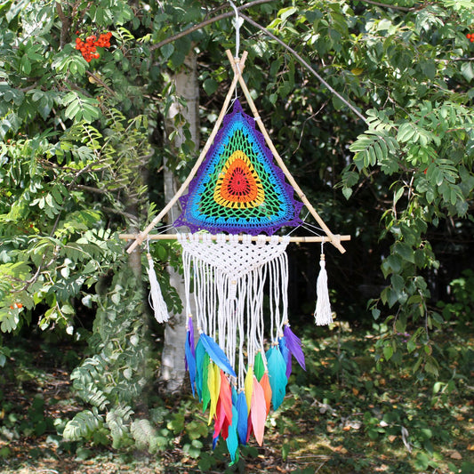 Bali-Traumfänger groß – Pyramide – bunt