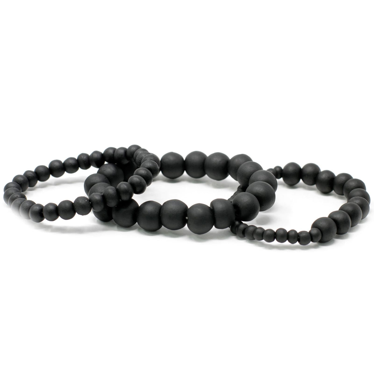 Armband-Set – 3 Schwarzholzperlen-Armbänder
