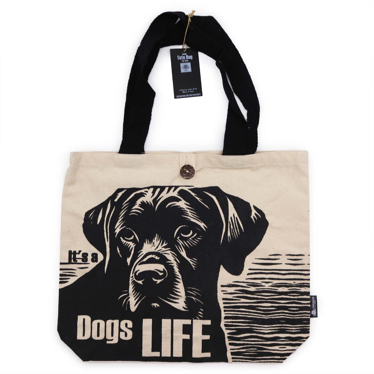 Einkaufstasche Baumwolle – It's a Dog's Life – weiß