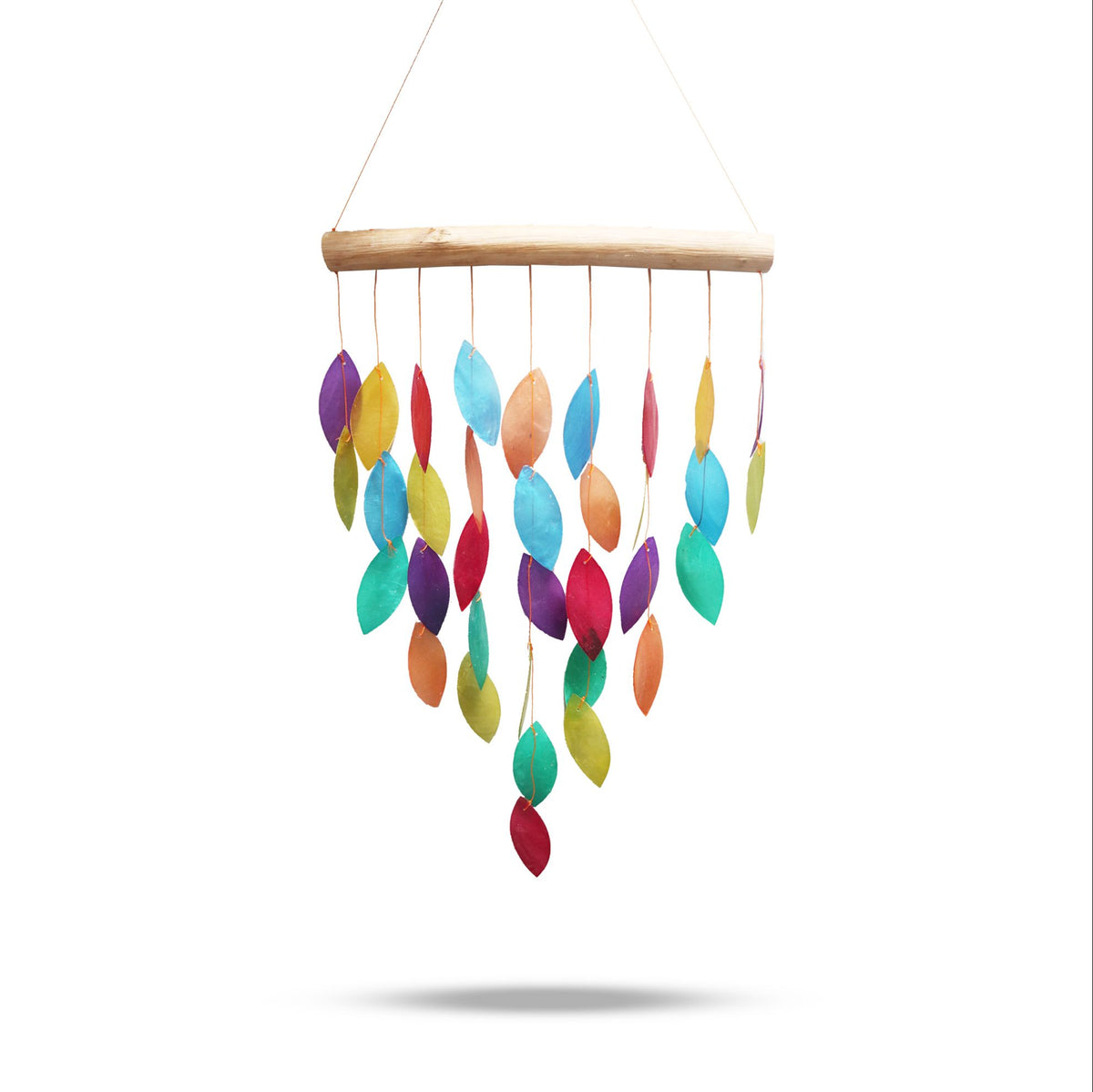 Windspiel Capiz – Regenbogenblätter