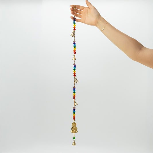 Glockenspiel – Messing Buddha mit Chakra-Perlen – 53 cm