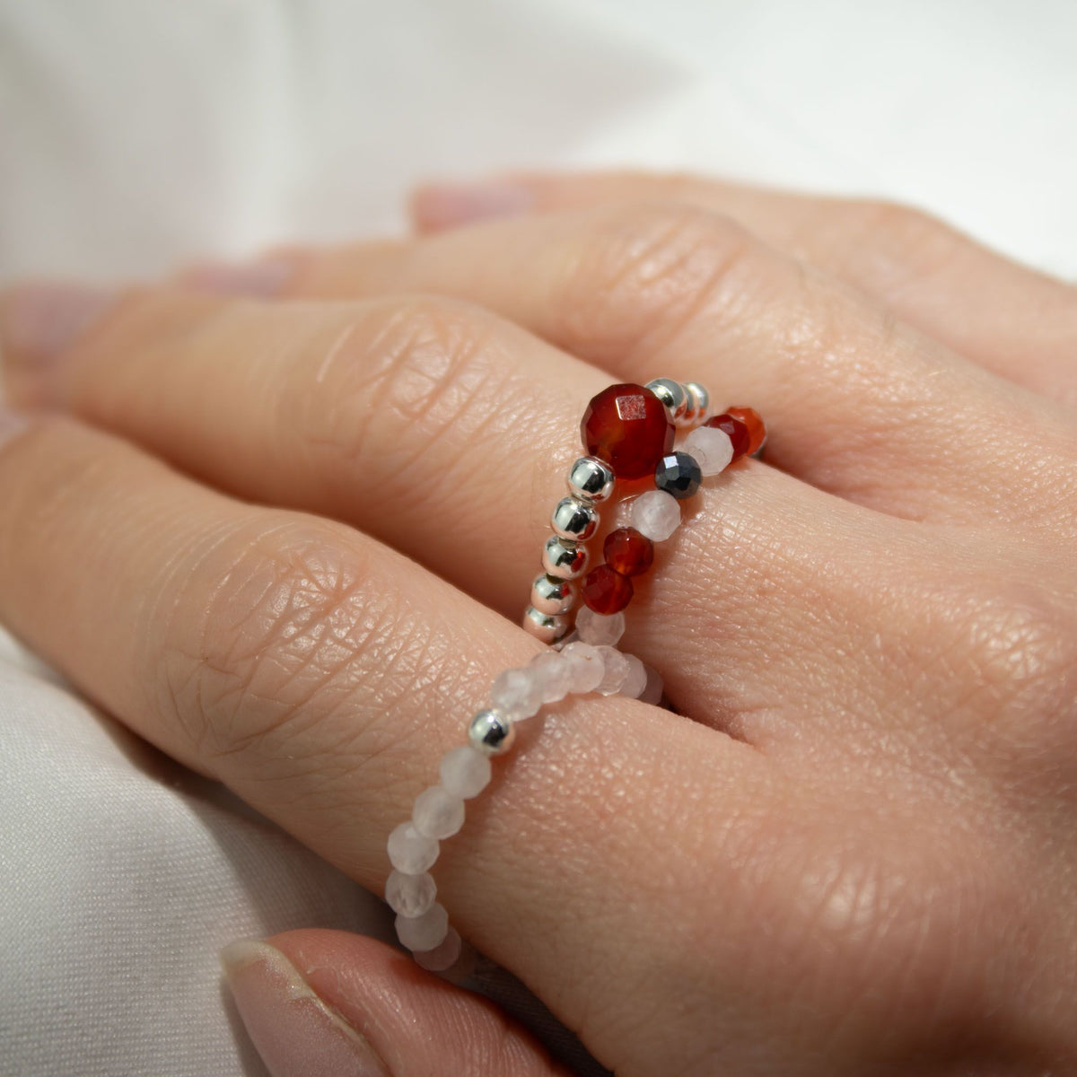 Ring-Set – Edelstein Nymph Spirit – Love & Flame